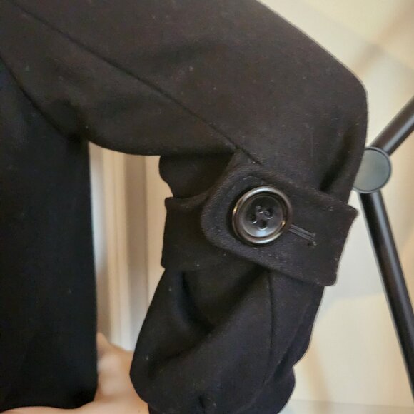 Edina Ronay London Black Wool Double-Breasted Pea Coat Small S - Picture 13 of 14